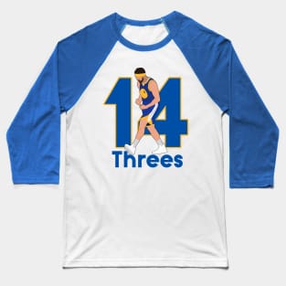 Klay Thompson 14 Three's Celebration - Golden State Warriors Baseball T-Shirt